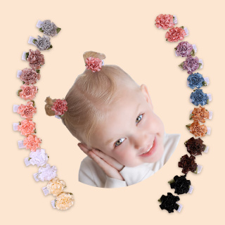 24Pcs Grampos De Cabelo Coloridos Mistos Com Flores De Classe Quebrados Laterais Artesanais