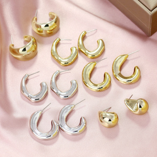 1 par de brincos de ouro brincos europeus americanos de alto Design moda brincos senhoras combina com tudo banquete festa brincos exclusivos