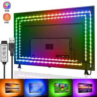 5050RGB Luzes De Faixa USB De 3 Teclas De Controle , Fita LED RGB De 7 Cores , 5050 Luz De Fundo Decorativa Para Sala De Estar Do Dormitório Interno