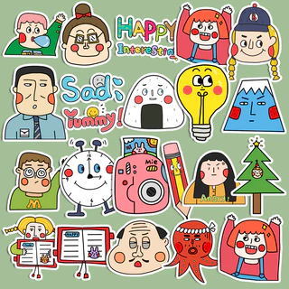 44 Pçs Bonito Estranho Criança Adesivos Diy Computador Washi Scrapbooking Estudante Papelaria Artes Artesanato