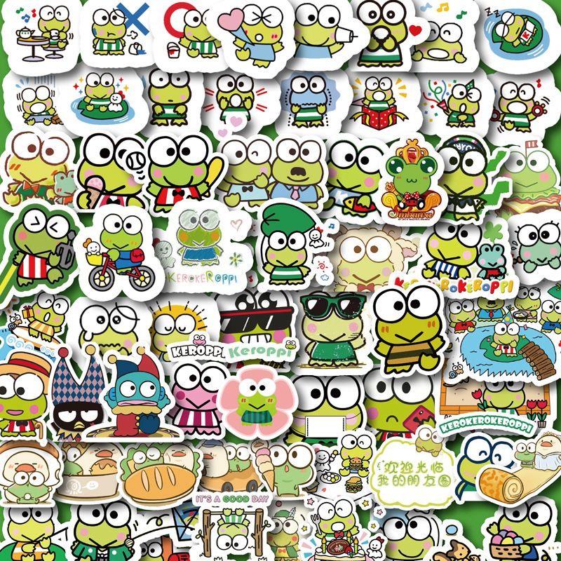 80pcs Autocolantes Fofinhos De Rã De Olhos Grandes Diy Computer Washi De Raspagem Artesanato De Papelaria Para Estudantes