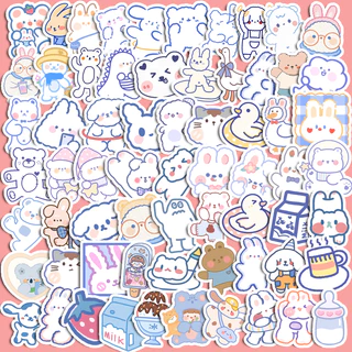 90 Pçs Bonito Gelo Azul Puff Urso Adesivos Diy Computador Washi Scrapbooking Estudante Papelaria Artes Artesanato