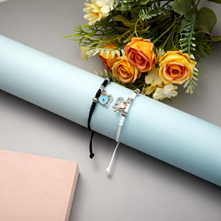2 Peças Moda Moda Nicho Criativo Nicho Criativo Preto Branco Fechadura com Chave de Amor Pulseira Ajustável Adequada para Casais de Amigos Desgaste Diário