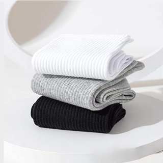3 Pares Meias Confortáveis Básicas Masculinas Preto Branco Cinza