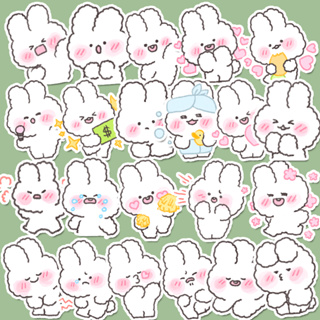 444pcs Autocolantes Fofinhos De Coelho Diy Computer Washi Scrapbooking Stickers Papelaria Estudantil Artesanato