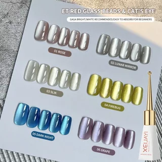 1pc 10ml Conta De Vidro Holográfico Glitter Olho De Gato Esmalte Magnético Gel Embeber UV LED Para Salão De Beleza Arte