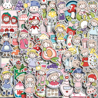 80 Pçs Bonito Menina Adesivos Diy Computador Washi Scrapbooking Estudante Papelaria Artes Artesanato