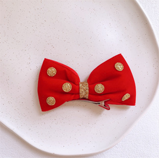 1 Pedaço de Glitter Polka Dot Bow Hair Clip Adequado para Presentes de Ano Novo para Meninas