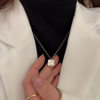 1 Peça Fresca Doce Sorriso Doce Sorriso Cadeia de Clavícula Casal Colar Nicho Design Novo Estilo Homens Mulheres Mesmo Estilo Sweater Chain