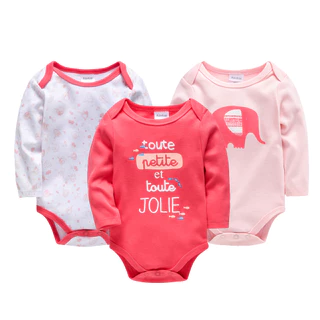 Conjunto De Roupas 3 Peças Baby Girls Clothing Set 100 % Algodão Recém-Nascido Bodysuit Elefante Vermelho Impressão Rompers Infantis Para 0-24M
