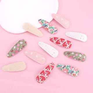 12Pcs Impressão Floral Colorida Elegante Clipes De BB Estilo Coreano Em Forma De Gota D