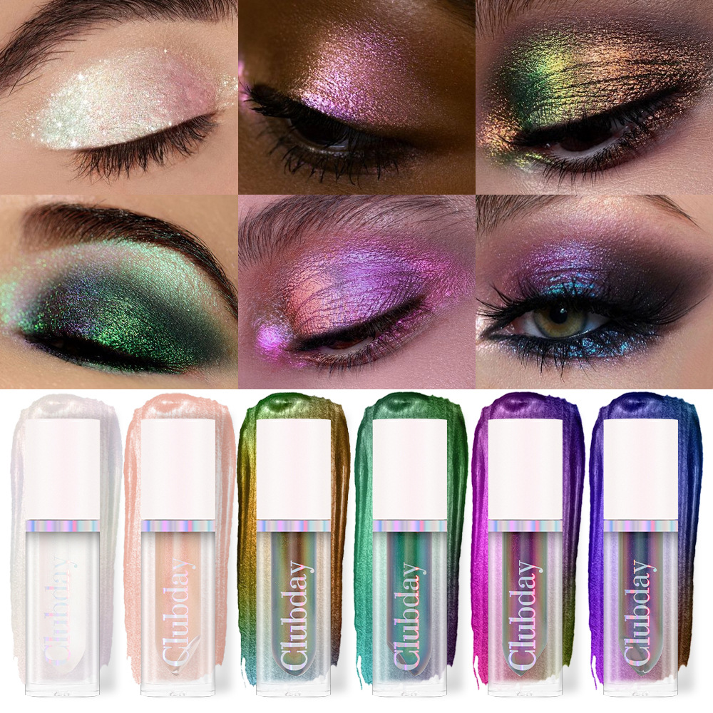 Maquiagem Monocromática Sombra Polarizada Flash Eye Shadow Camaleão Palco Face Highlight Brightening