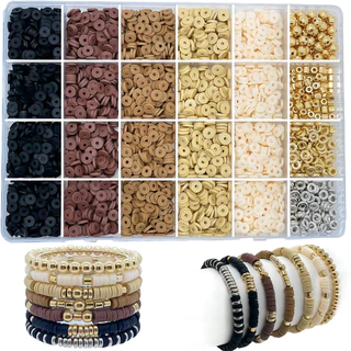  24 Grades Multicor de Grades Espaçadores de Contas de Argila Polimérica Conjunto de Contas de Ouro Pulseira de Menina Pulseira de Bijuteria