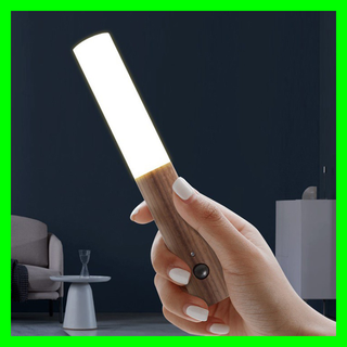 Luz De LED Noturna TYPE-C Magnética De Madeira Sem Fio De Moda Simples Brilho Multifuncional Ajustável Em Três Cores Uma Lâmpada Usbrecarregável sensor De Movimento De Parede Luzes De Quarto
