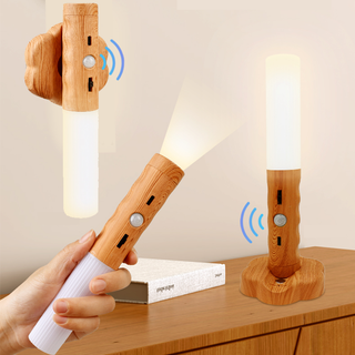 Luzes De LED De Grão De Madeira Magnéticas USB TYPE-C Multi-Função Portáteis Recarregáveis sensor De Movimento Sem Fio Luz Noturna Do Armário De Cabeceira Da Cozinha Iluminação Decorativa Quarto
