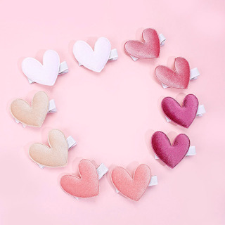 10Pcs Grampos De Cabelo Coração Coloridos Sólidos Lovely Side Broken Hair Clip