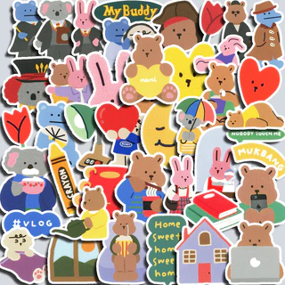 80 Pçs Bonito Urso E Coelho Adesivos Diy Computador Washi Scrapbooking Adesivo Estudante Papelaria Artes Artesanato