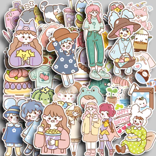80 Pçs Bonito Menina Adesivos Diy Computador Washi Scrapbooking Adesivo Estudante Papelaria Artes Artesanato