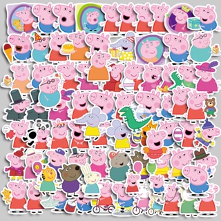 80pcs Autocolantes Fofinhos Peppa Pig Stickers Diy Computer Washi Scrapbooking Sticker Estudante Artesanato Em Papelaria