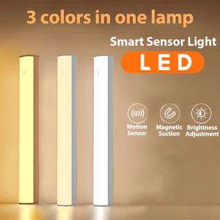 Sensor De Movimento LED Night Light TYPE-C Recarregável Inteligente Brilho Sem Fio Ajustável Armário Guarda-Roupa Quarto