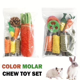 9Pcs Brinquedos De Mastigar Hamster Coelho De Estimação Jogo De Dentes Molar Para Porco Esquilo Chinchilla Pequenos Animais Divertidos