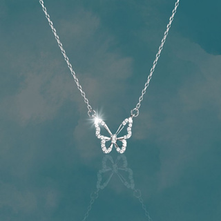 1pc Colar Simples de Borboleta de Diamante de Alta Qualidade Tassel Long Sweet All-Match Pendant