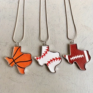 3 Estilo Colar Pingente De Bola Simples Esportivo Moda Masculina Jóias Festa De Aniversário Super Bowl Presente Rugby Football Basketball