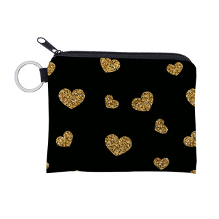 1 Bolsa portátil de moedas Golden Heart Pattern Water-Repellent Storage