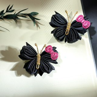 2Pcs Lovely Butterfly Hair Clips Com Mini Bow Sweet Princess Headwear Barrettes