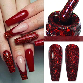 1 Cores 15ML Esmalte Em Gel Brilhante , Conjunto De Para Unhas Com Glitter Holográfico Coleção De Diamantes Rosa Dourado