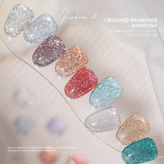 1 Pçs Reflexivo Glitter Gel Polonês Lantejoulas Prego Base Casaco Superior Verniz DIY Embeber Fora UV Unha