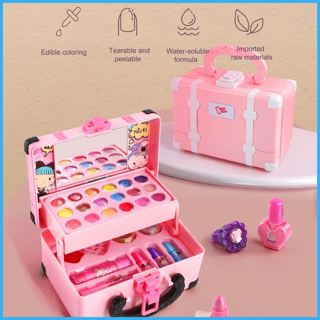 Crianças Garotas Lavável Maquiagem Conjunto De Brinquedos Com Real  Cosmético Caixa - Maquiagem & Beleza Kit - Ideal Aniversário E Natal  Presente Para