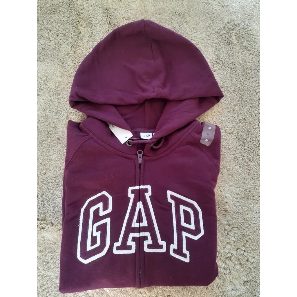 Moletom Flanelado Aberto GAP Logo Roxo - Compre Agora