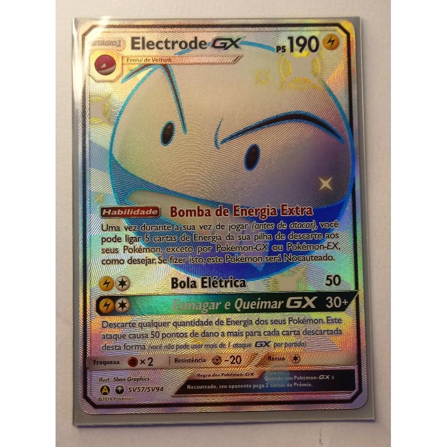 Carta Pokémon Original Electrode GX Destinos Ocultos Shiny PT-BR