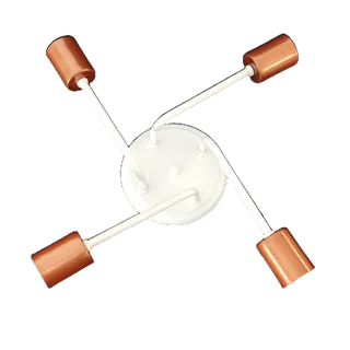 Luminária Lustre De Teto Industrial para 4 Lâmpadas - Plafon Retrô Aranha Sputnik Cores