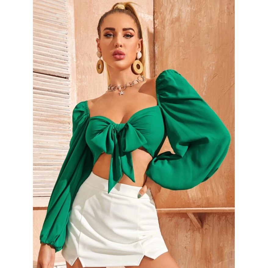 Blusa verde online shein