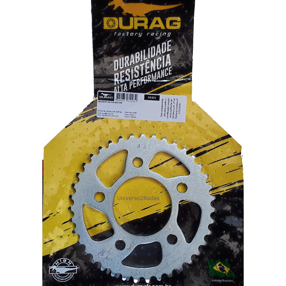 Coroa 39 P 428, XR 200, NX 200, CBX 200, Twister 250 - Durag