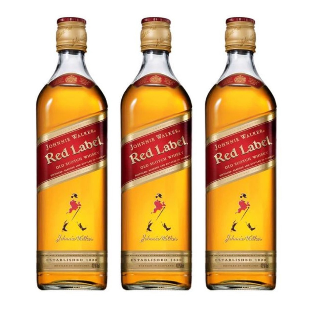 Whisky Johnnie Walker Red Label - 500ml (kit 3 Unidades) | Shopee Brasil
