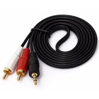 Cabo De Áudio Auxiliar P2 x 2 RCA Macho Estéreo 1,8/3/5 Metros Dourado