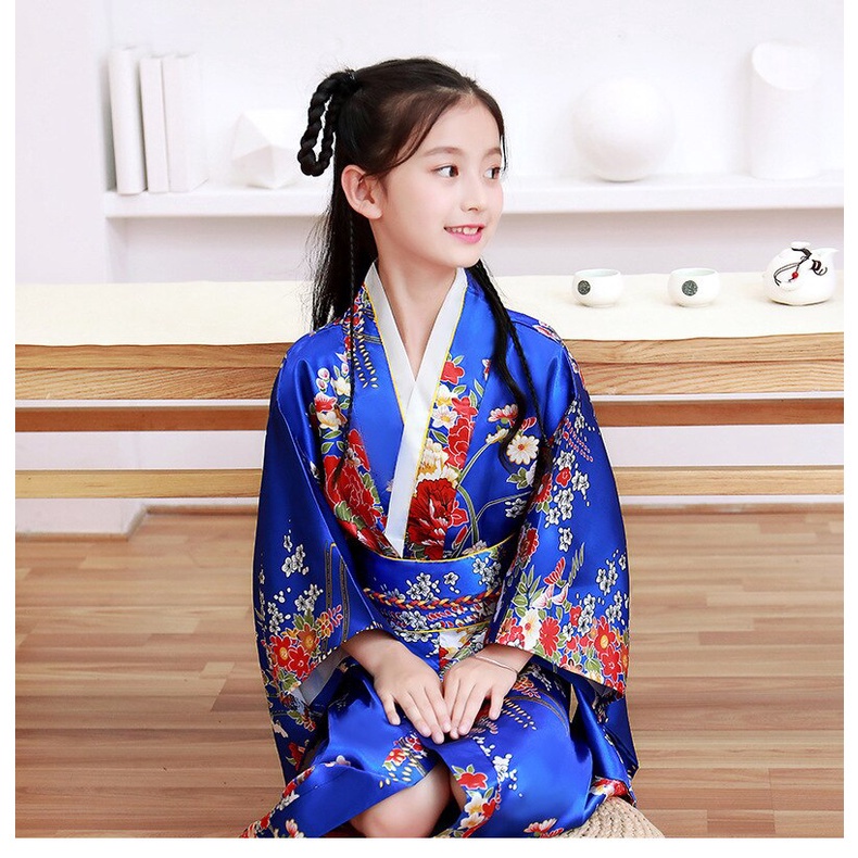 Estilo Japonês Meninas Tradicional Kimono Crianças Original Ao Dai