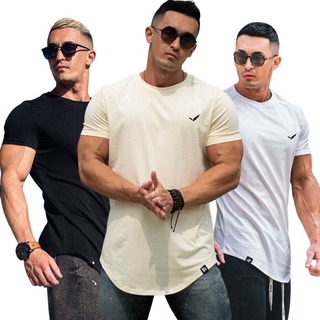 Kit 3 Camisa Masculina Long Line Oversized Camiseta Longline Basica Verão Dia Noite Academia Esporte Lazer Swag Casual Blusa Fitness