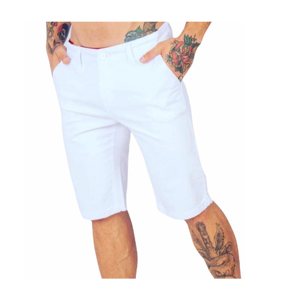 Bermudas store brancas rasgadas