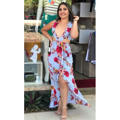 Vestido de linho store floral