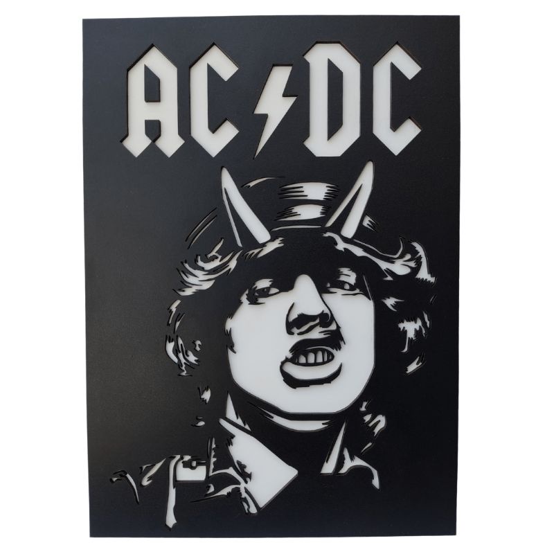 Quadro Decorativo - Ac Dc Angus Young Em Alto Relevo | Shopee Brasil