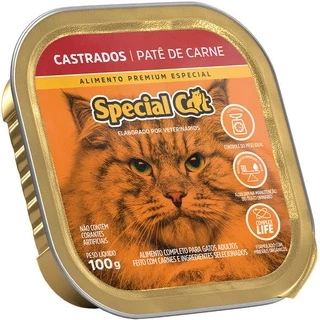 Ração Úmida Special Cat Patê Carne para Gatos Castrados 100g
