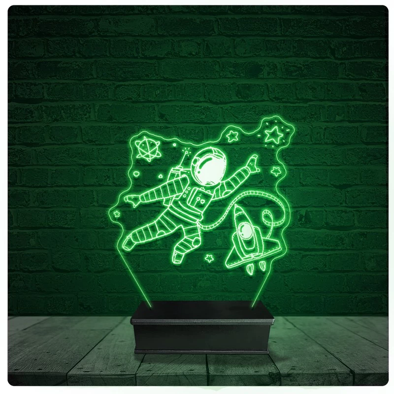 Luminária Abajur Acrílico Led - Astronauta Desenho 38