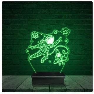 Luminária Abajur Acrílico Led - Astronauta Desenho 38