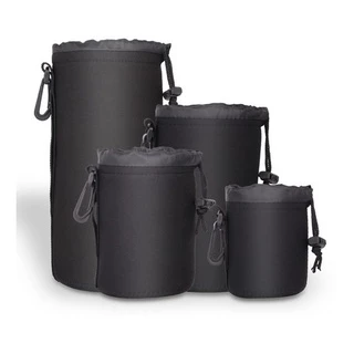 Porta Lente Neoprene À Prova Dagua Passa Cinto Preto Avulso