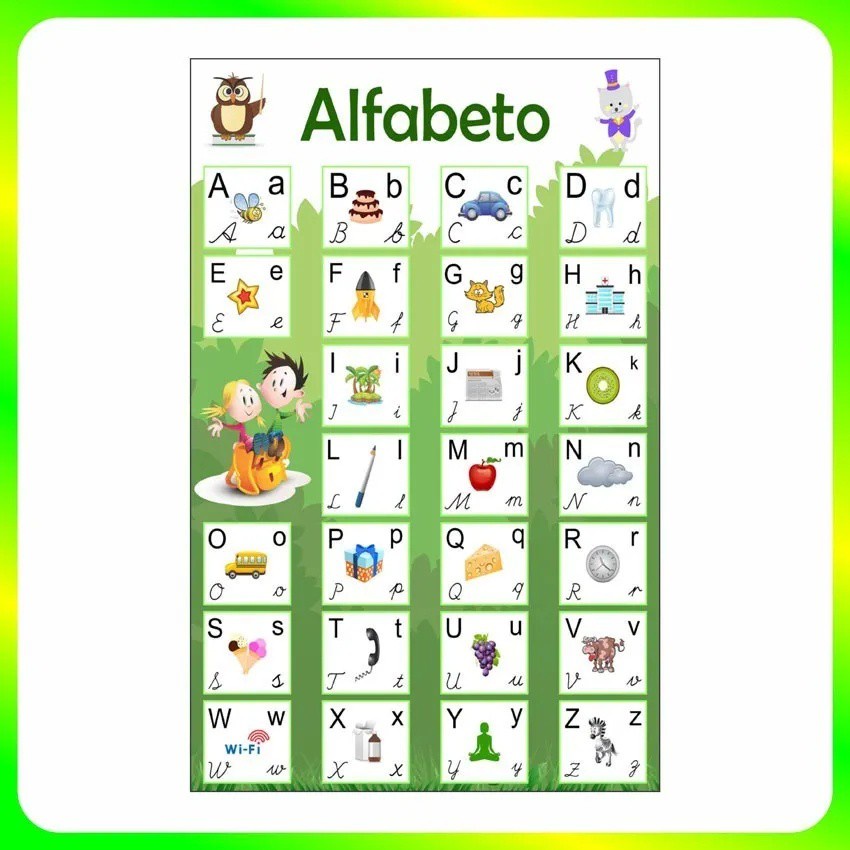 Banner Didático Impresso Escolar Alfabeto 4 Letras Will1023 new ...