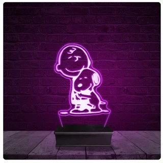 Luminária e Abajur Acrílico Led - Snoopy Charlie Brown 13